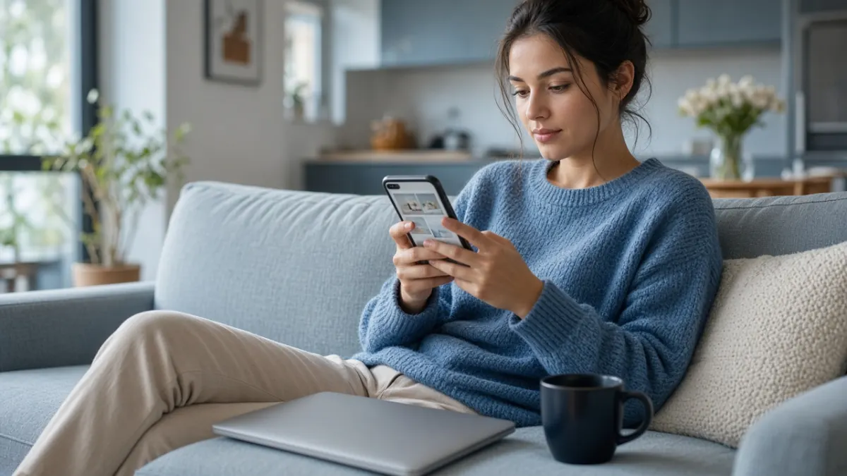 Akıllı telefondan web sitesini yöneten işletme sahibi