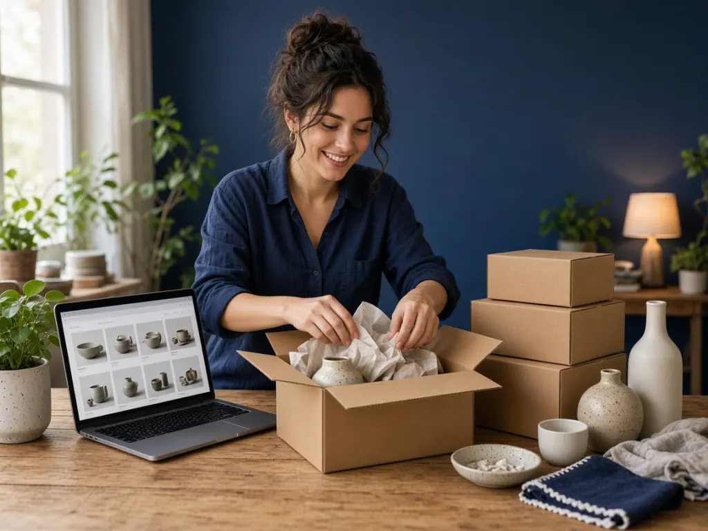 Online mağazasını yöneten işletme sahibi