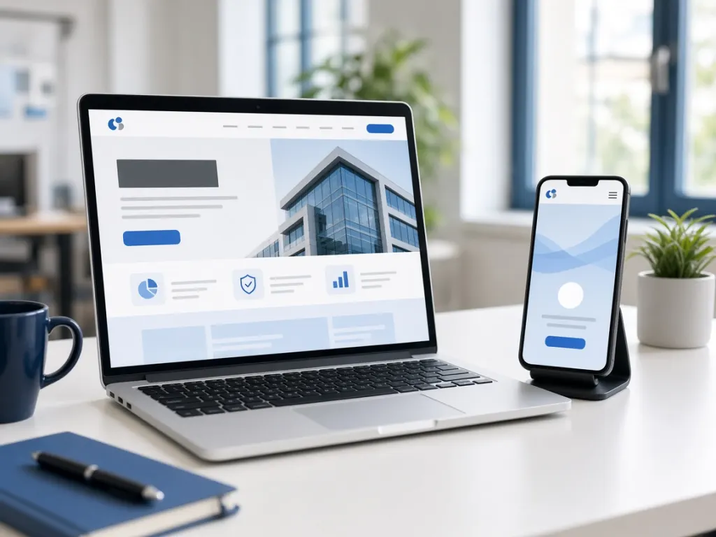 Dizüstü bilgisayardaki web sitesi ve telefondaki aynı içerikli mobil uygulama