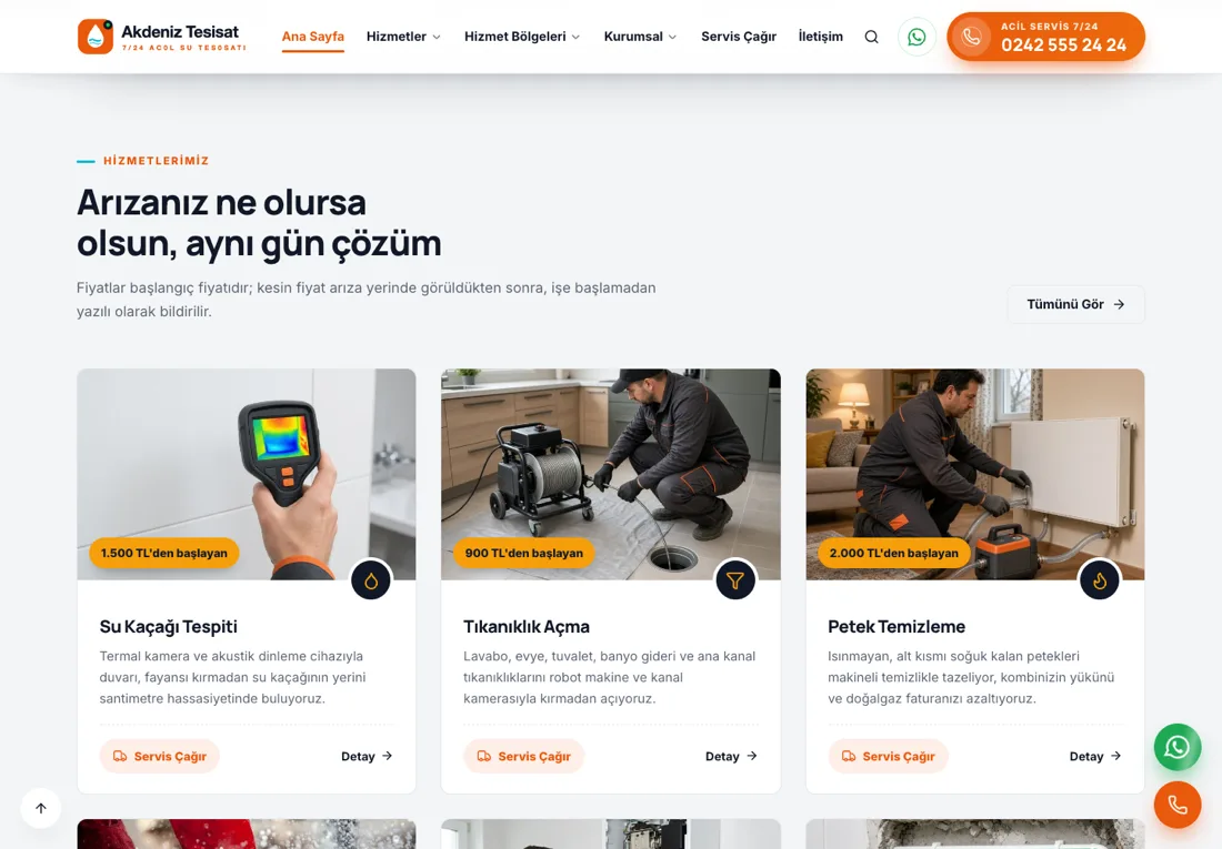 Merkür Tesisat - 24/7 Emergency Plumber Website