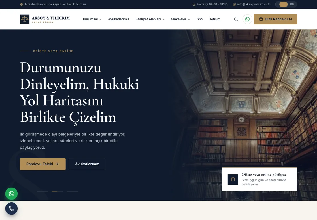 Venüs Hukuk - Law Firm Website screenshot