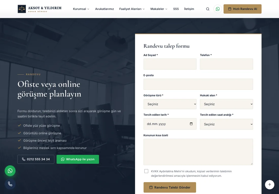 Venüs Hukuk - Law Firm Website