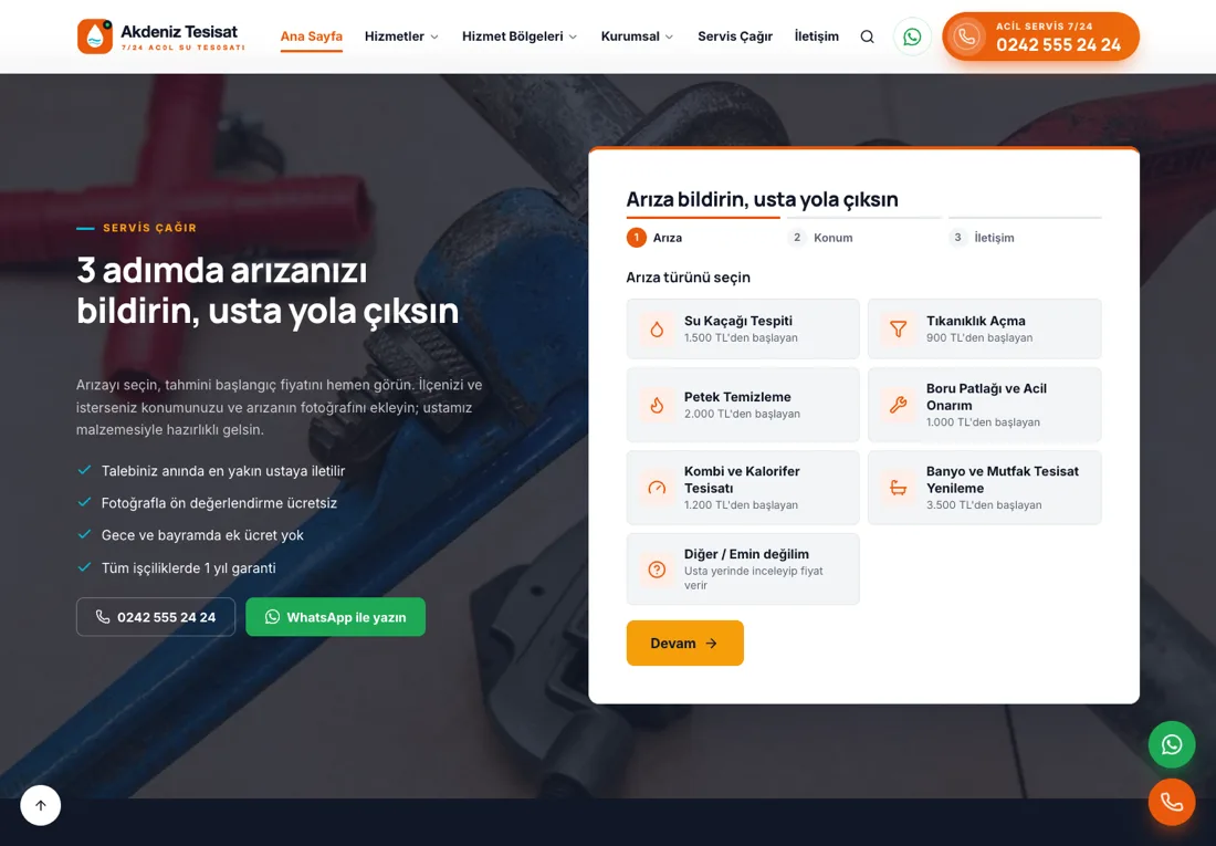 Merkür Tesisat - 24/7 Emergency Plumber Website