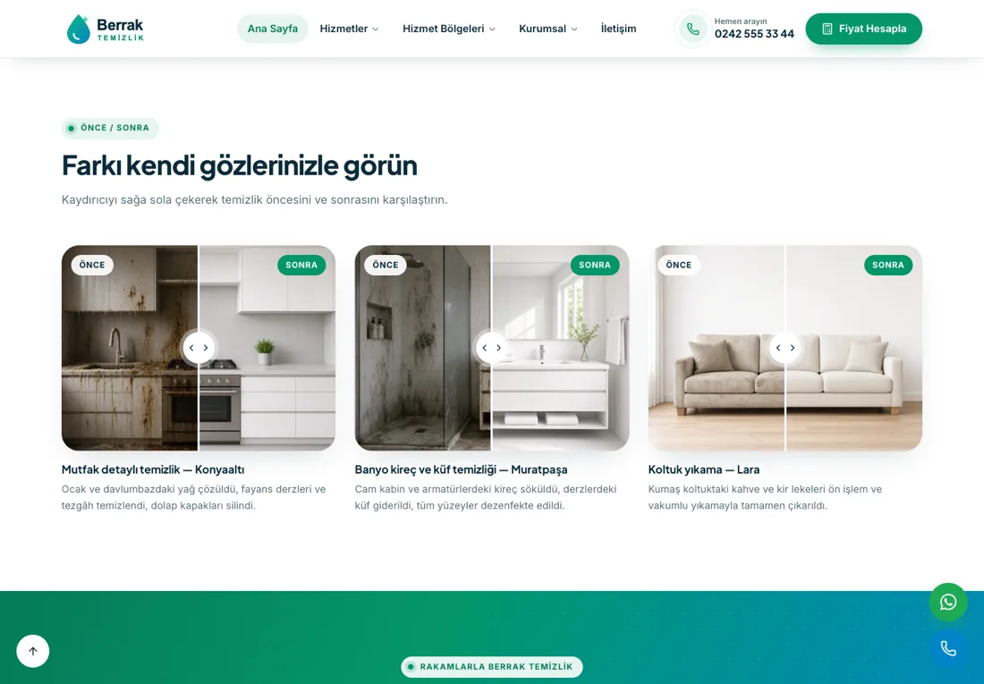 Neptün Temizlik - Cleaning Company Website with Online Price Calculator